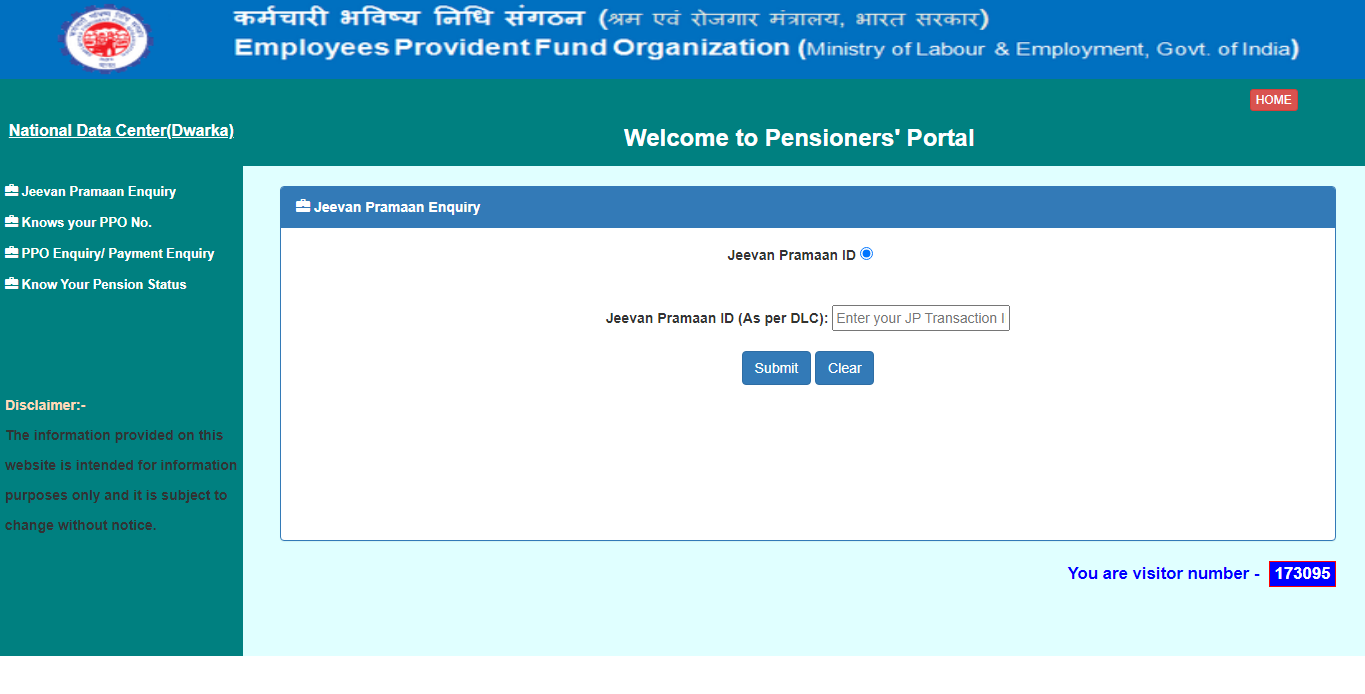 www.epfindia.gov.in pensioners portal