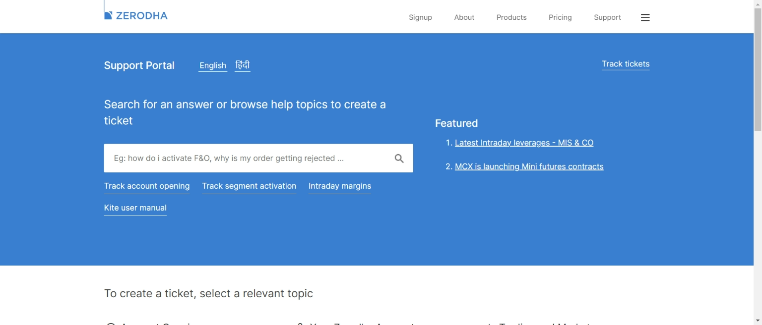 Zerodha Support Portal