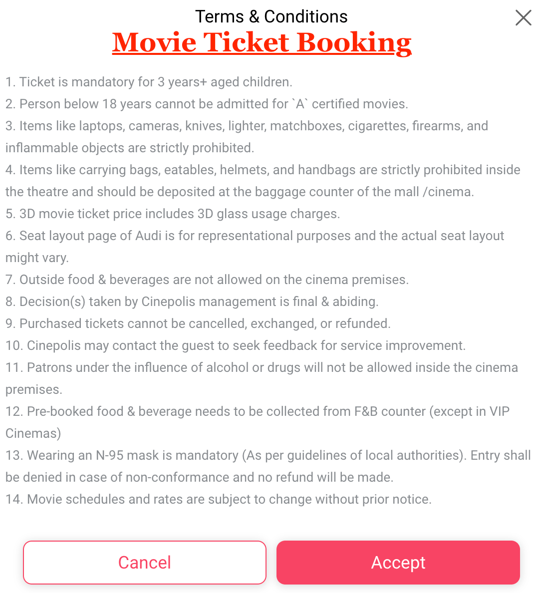 Movie Ticket Booking Instructions
